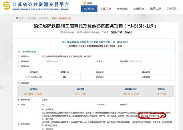 南沿江铁路动工在即 江阴段率先完成线路定位